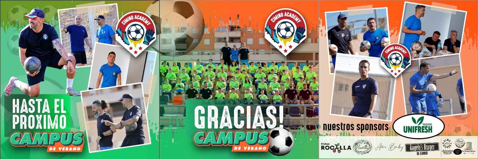 Banner agradecimiento de la escuela de porteros y jugadores de fútbol en Almería