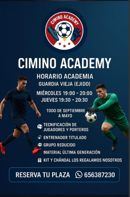 Banner de verano de la escuela de porteros y jugadores de fútbol en Almería